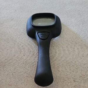 Light Enabled Enhanced Black Handheld Magnifying Glass with Ergonomic Handle